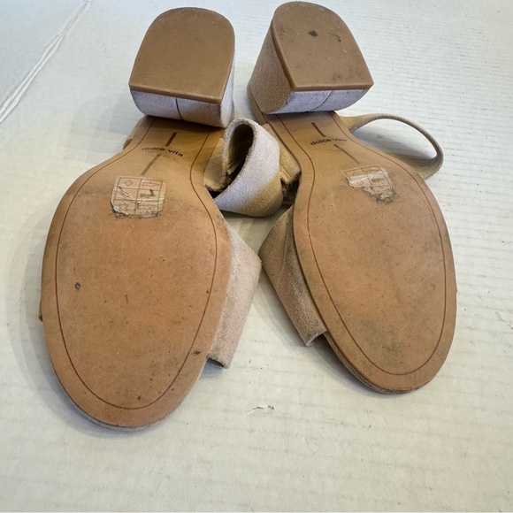 Dolce Vita Women's Jaiden Block Heel Sandals Suede Leather Tan Beige Size 7.5 - Picture 13 of 16